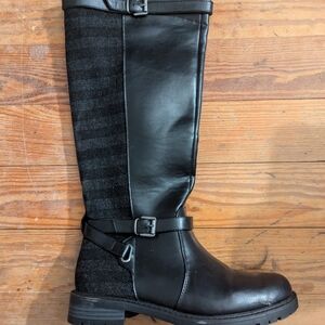 Women's Black Leather Riding Boots